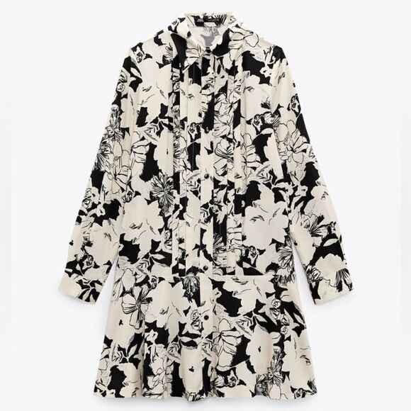PRINTED SHIRT DRESS
ECRU / BLACK - Picture 6 of 10